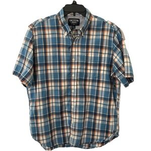 The New Ivy Brand Shirt Men L Authentic Indian Madras Short Sleeve Cotton Plaid